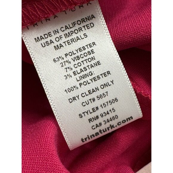 NWT TRINA TURK Hot Pink 2 Piece Pantsuit - Picture 7 of 10